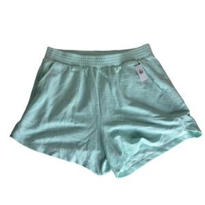 Old Navy Lounge Shorts Size Large Green Extra High-Waisted Dolphin-Hem NWT